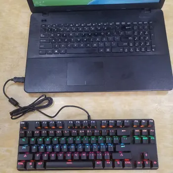 Mechaninė Laidinė Klaviatūra Žaidimų Klaviatūra LED Mados Juoda 87 Klavišus Žaidimų Nešiojamas kompiuteris, PC Kompiuteris Gamer K87