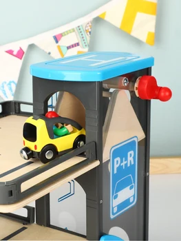 Mediniai Geležinkelio, Automobilių Kelio, Liftai, Medinių Bėgių Stovėjimo Suderinama su Brio Medinis Traukinio Bėgių Vaikų Inercinės Vertus Stumdomas Žaislas