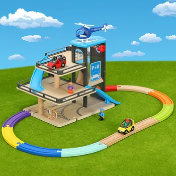 Mediniai Geležinkelio, Automobilių Kelio, Liftai, Medinių Bėgių Stovėjimo Suderinama su Brio Medinis Traukinio Bėgių Vaikų Inercinės Vertus Stumdomas Žaislas