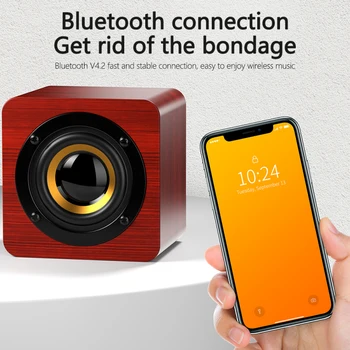 Mediniai Portable Bluetooth Speaker Namų Kino sistemos, Belaidės Mini Kolonėlė Caixa De Som žemų dažnių Muzikos Centras, Parama TF USB AUX Už