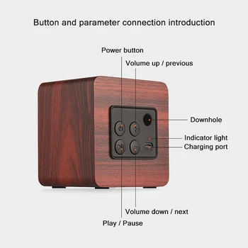 Mediniai Portable Bluetooth Speaker Namų Kino sistemos, Belaidės Mini Kolonėlė Caixa De Som žemų dažnių Muzikos Centras, Parama TF USB AUX Už