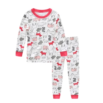 Medvilnė, Kūdikių berniukų pižama mergaitėms animacinių filmų sleepwear gyvūnų vaikai pižamos rinkinius kūdikio medvilnės naktiniai drabužiai ilgomis rankovėmis viršūnes+ziajać rinkiniai