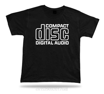 Medvilnės Cool Dizaino 3D Tee Marškinėliai Compact Disc digital Audio vintage retro Elektronika Marškinėliai Bass juokinga Muzikos Vasaros Tee Marškinėliai