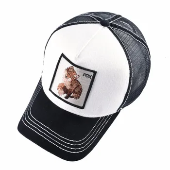 Medvilnės Snapback kepurės vyrams Siuvinėjimo Fox Beisbolo kepuraitę Moterų Kvėpuojantis Akių Sunkvežimio vairuotojas Hat Unisex Pleistras Hip-Hop Kaulų Casquette