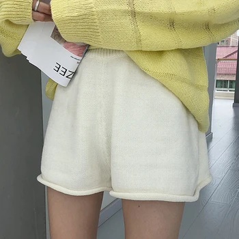 Megzti Šortai Moterims Vasaros 2020 Korėjos Stiliaus Streetwear Atsitiktinis Palaidų Pločio Kojų Elasic Trumpo Juosmens Kelnes, Kelnės B334