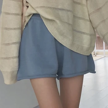 Megzti Šortai Moterims Vasaros 2020 Korėjos Stiliaus Streetwear Atsitiktinis Palaidų Pločio Kojų Elasic Trumpo Juosmens Kelnes, Kelnės B334