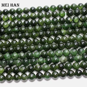 Meihan ( 1 krypties) Natūralių A+ rusijos žadeitas 6-6.5 mm sklandžiai apvalūs karoliukai papuošalai priėmimo dizaino didmeninės