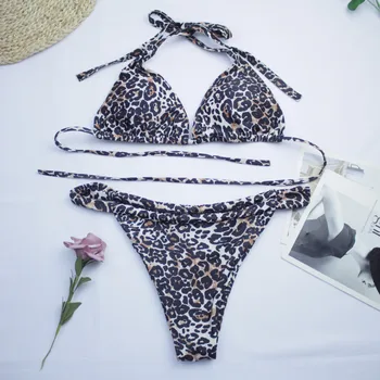 Melphieer Moterų maudymosi Kostiumėliai, 2021 Naujų Dizainerių Seksualus Bikini Leopardas Spausdinti Trijų dalių Kostiumą Prekės Sarongas maudymosi kostiumėlį Biquinis Feminino