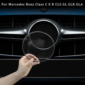 Mercedes Benz C Klasė E R E GL GLK GLA CLA X177 X156 W205 W212 W213 GLK200 260 Priekinės Grotelės Emblema Apsaugine danga Akrilo