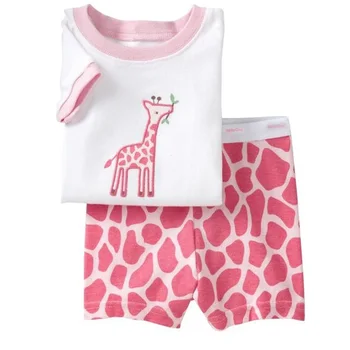 Mergaičių naktiniai marškiniai, pižamos Rinkiniai 2 3 4 5 6 7 metų Mielas Žirafa Kūdikių Drabužiai Tiktų Vasaros Mergaitė Princesė Vaikų pijamas Kūdikių drabužių rinkinys