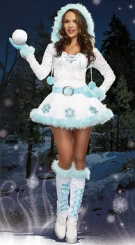 Mergina Suaugusiųjų Kalėdų Suknelės Naujųjų Metų Kalėdos Moteriška Šalis Suknelė Deluxe Moteris Svajingai Snieguolė Kalėdų Cosplay Kostiumai