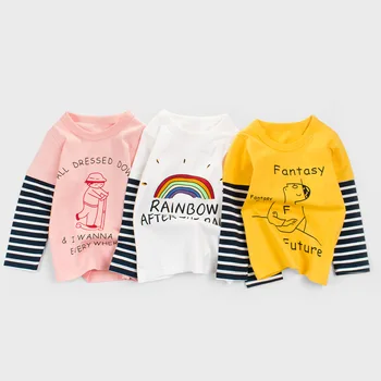 Merginos Long Sleeve T-shirt 2020 m. Pavasario Drabužių Mergaičių Dugno Marškinėliai Kūdikiams 