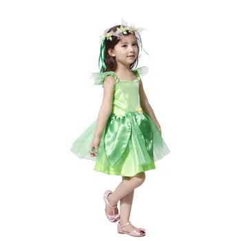 Merginos Princesė Kostiumai Žalia Miško Fairy Elf Kostiumas Helovinas Purim Karnavalą Maskuotis Šalis Suknelė