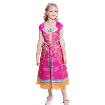 Merginos Suaugusiųjų Jazminų Kostiumas Vaikams Kalėdų Cosplay Princesė Dress Nustatyti Indijos Pilvo Šokių Kostiumą Su Auginami Pirštinės Lazdos Rinkinys