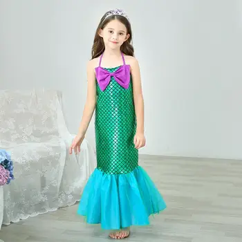 Merginos Undinėlė Arielis princesė dress mergaičių kostiumai Anime Baby Girl Mermaid Dress Up Rinkinių Drabužių Cosplay Kostiumai