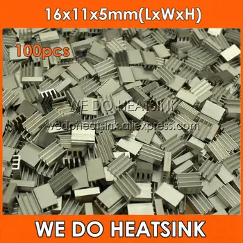 MES HEATSINK 100vnt 16x11x5mm karštojo Išspaudimo (ekstruzijos) CPU Aušintuvas Aliuminis Šilumos Kriaukle Heatsinks Heatsink