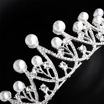Miallo 2019 Naujausias Perlų, Kristalų Karalienė Rožančiai ir Vainikai, Vestuvių Galvos Gabalus Nuotakos Plaukų Papuošalai Moterims, Crown Diadem