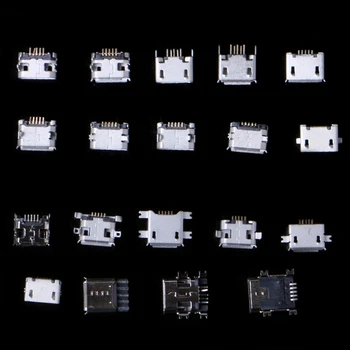 Micro USB Jungtis 240 Vnt/dėžutėje 24 Modeliai, Kištukinių Gnybtų jungtis, USB Jungtis Nustatyti Conector MP3/4/5 Lenovo Huawei ZTE