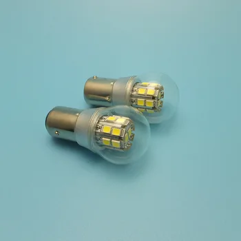 MIDCARS Karšto parduoti 1157 Dual-intensyvumas 6 V LED Lemputės, BAY15d P21/5W SMD Led laivo Lemputė, Galinis 6 V į 12VDC Lemputė