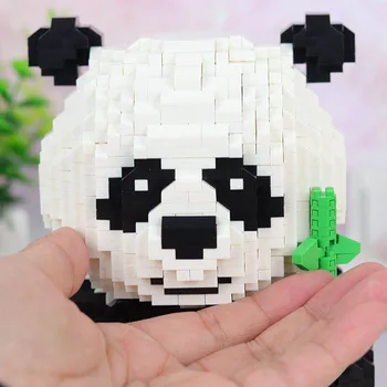Mielas Panda 3D Modelį Gyvūnų Aukciono Duomenys Mūrinis Pastatas Blokų Rinkinį Mini blokai Vaikams Žaislai berniukams Kalėdų Dovanos 2444PCS