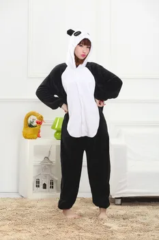 Mielas Vienaragis Panda unisex suaugusiųjų flanelė Pižama cosplay Pijama gyvūnų Onesies Pižamos moterims Rinkiniai sleepwear Skraiste