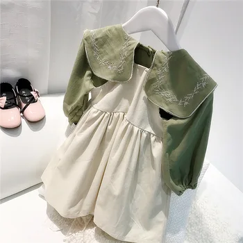 Mihkalev Bamblys Baby Girl 2020 Drabužių Rinkinys ilgomis Rankovėmis Marškinėlius+Suknelė 2Pieces Vaikų Šalis Drabužių Rinkiniai Vaikams Tracksuit Komplektai