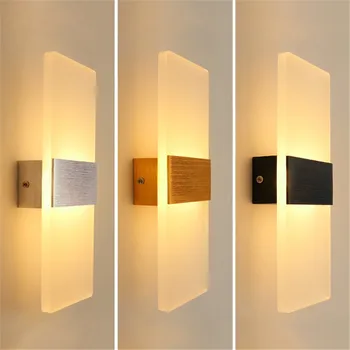 Mini 6/10W LED Sienos Lempos AC85-265V Šiltai Balta Ilgai Miegamojo Kambarį Interjerą Matinio Aukso Spalvos Sidabro Spalvos Sienos Lempos