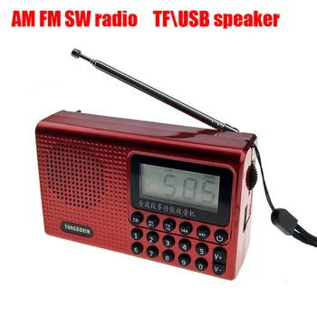 Mini AM, FM, SW Radijo Kišeninis Skaitmeninis USB TF MP3 Grotuvo Garsiakalbių Su Įkraunama 18650 Baterija