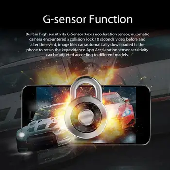Mini Automobilių DVR Automobilinis Brūkšnys Cam APP Kontroliuoti Smart Automobilių Diktofonas Vairavimo Pagalbos Sistema, G-Sensorius HD, skirtas WIFI