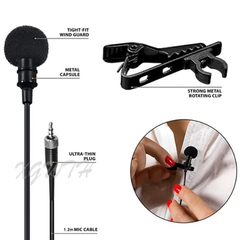 Mini Clip Atvartas Lavalier Microphone Įvairiakryptė Kondensatoriaus Garso Mikrofonas, skirtas Sennheiser G1 G2 G3 G4 Belaidis Siųstuvas BodyPack