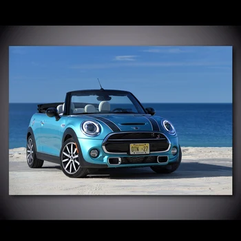 Mini Cooper Namų Dekoro Mėlyna Automobilių Modulinės Plakatas Nuotraukos Sienos Menas Drobė Mielas Ežero Spausdinti Tapyba Kambarį Šiuolaikinio Meno Kūrinius