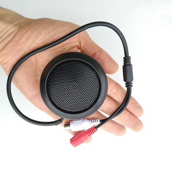 Mini Garso VAIZDO pasiimti Mikrofonas, vaizdo kameros apsaugos RCA Audio Išėjimas juodos spalvos aukštos kokybės jautrumas apvalios formos