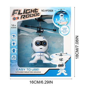 Mini Indukcijos Skraidantis Robotas 2CH Gyro Sraigtasparnis Drone USB Apsaugos Kalėdų Elektros Dovanos Streso Fidget Žaislai Didmeninės!