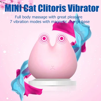 Mini Katė Vibratoriai, skirtas Klitorio Stimuliavimo Vibratorius Silikoninis Vandeniui atsparus Sekso Žaislai Poroms Dovana Magnetinio Krūvio Masturbator