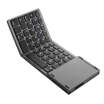 Mini Kompaktiškas Trigubo Sulankstymo Klaviatūros Nešiojamų Kietas Belaidžio Telefono, Tablet Klaviatūra Su Touchpad Pele