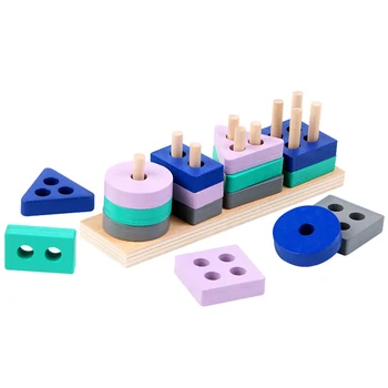Mini Mediniai Montessori Žaislas Blokai Ankstyvasis ugdymas Švietimo Žaislai, Spalvos, Formos Rungtynės Pažinimo Vaikams Žaislas Berniukams, Mergaitėms