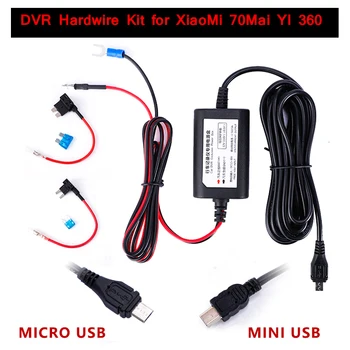 Mini Micro USB Automobilių Brūkšnys Fotoaparato Įkroviklis Adapteris Cam Kietos Vielos DVR Hardwire Rinkinys, skirtas 