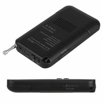 Mini Pocket Radijo Teleskopo Antenos Radijo Garsiakalbis Nešiojamą AM/FM su 2-Band Radijas Stereo Skaitmeninis Radijo Imtuvas su Ausinėmis