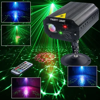 Mini RGB Disco Šviesos, DJ, LED Lazeris Etape Projektorius raudona mėlyna žalia Lemputė USB Įkrovimo Vestuvių, Gimtadienio DJ Lempos