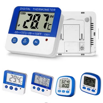 Mini Skaitmeninis LCD vidaus/Lauko Termometras Šaldytuvo Temperatūros Jutiklis Šaldiklio Termometras Žadintuvas Stebėti Temperatūros Indikatorius