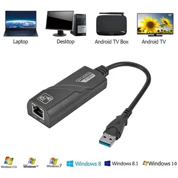 Mini USB 3.0 Gigabit Ethernet Adapter USB į RJ45 Lan Tinklo plokštė PC USB į RJ45 Lan Tinklo plokštė