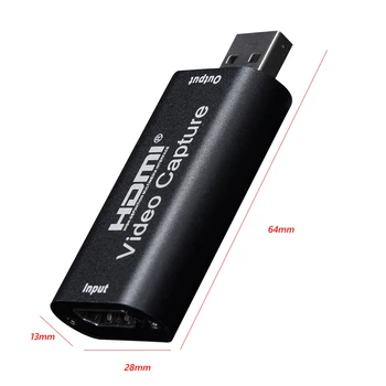 Mini Video Capture Card USB2.0 HDMI 1080P Video Grabber Įrašyti Langelį PS4 Žaidimas DVD vaizdo Kamera HD Kamera, Įrašo Transliacija
