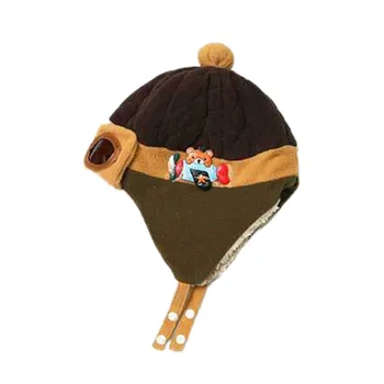 Minkštas Patogus Cool Baby Hats Berniukų, Mergaičių Pilotas Aviator Skrybėlę Žiemos Medvilnės Šiltas Ausies Bžūp Beanie Kepurė Vaikams Dovanų Aukštos Kokybės