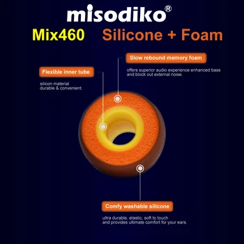 Misodiko Mix460 Ausinių Ausies Patarimai Eartips už Jaybird X4 X3 X2, BlueBuds X, Laisvės 2, F5/ 1MORE/ Sony MDR XB55AP XB75AP EX650AP