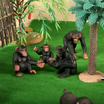 Miško Gyvūnai Šimpanzė Šeimos Mandrill Beždžionė Modeliai Modeliavimo Figūrėlės Veiksmų Skaičiai Švietimo Žaislas Vaikams, Žaislai