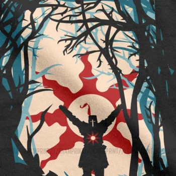 Miško Saulės Tamsoje Sielas vyriški Marškinėliai Pagirti Saulė Bloodborne Žaidimo Naujovė Tee Marškinėliai trumpomis Rankovėmis T-Shirt Medvilnė, Dovanų Idėjos