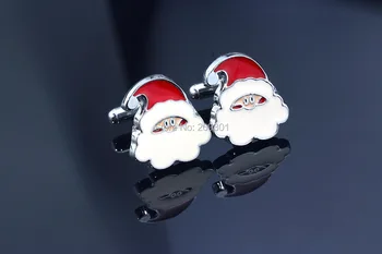 MMS Unikalaus Dizaino, Santa Claus rankogalių segtukai, skirta Vyriškos Rankogalių Bottons Aukštos Kokybės Emaliu rankogalių segtukai Mados Kalėdų Dovana