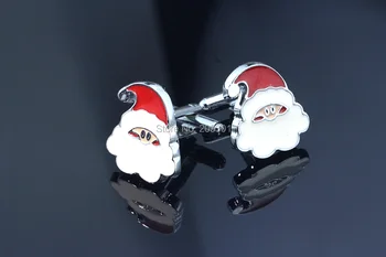 MMS Unikalaus Dizaino, Santa Claus rankogalių segtukai, skirta Vyriškos Rankogalių Bottons Aukštos Kokybės Emaliu rankogalių segtukai Mados Kalėdų Dovana
