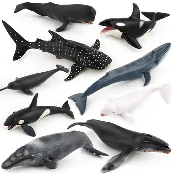 Modeliavimo Banginis Gyvūnų Skaičius Kolekcines, Žaislai Vandenyno Gyvūnų Pažinimo Veiksmų Skaičiai Vaikai Kieti Minkšti Guminiai Žaislai