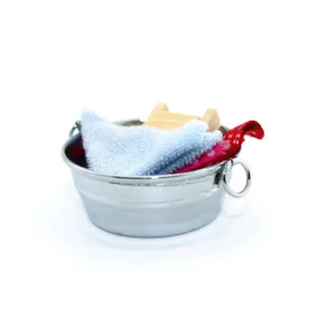 Modeliavimo Mini Washtub Plovimo Talpą Skalbimo Lenta 1:12 Miniatiūriniai Lėlių Priedai Amatų, Žaislų, Apdailos Vonios Kambarys